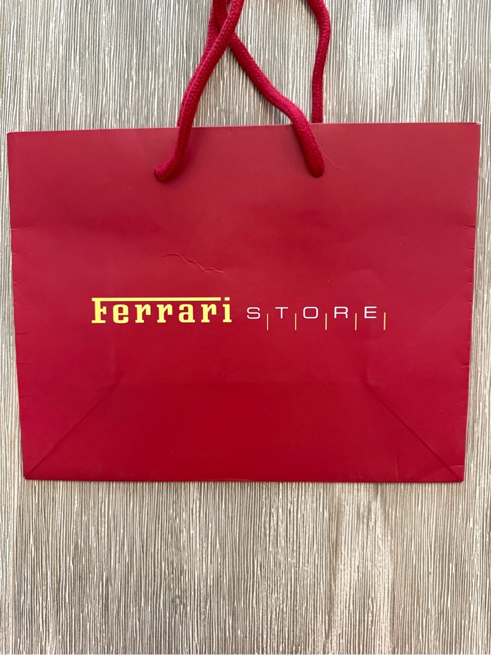 Authentic Official Ferrari Store Red Paper Shopping Bag Medium 10.5" x 8.5"